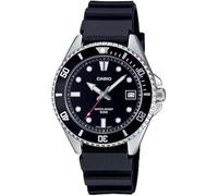 Casio MDV10-1A1V Unisex Tauch-inspirierte 38 mm Gummiband schwarzes Zifferblatt Sportuhr, Schwarz, Classic