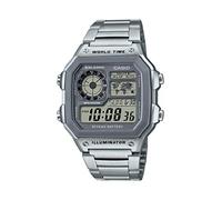 Casio Men's 10 Year Battery Quartz Watch with Stainless Steel Strap, Silver, 24.1 (Model: AE-1200WHD-7AVCF)