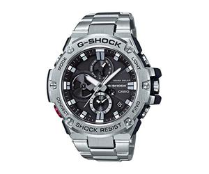 Casio Men's G-Steel by G-Shock Quartz Solar Bluetooth Connected Watch with Stainless-Steel Strap, Silver, (Model: GST-B100D-1ACR)