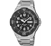 Quarzuhr, silber (silberfarben, schwarz), CASIO TIMELESS COLLECTION, Armbanduhren, Herren, Quarzuhr, Armbanduhr, Herrenuhr, Edelstahlarmband, bis 10 bar wasserdicht, Datum (27762520-0) silberfarben, s