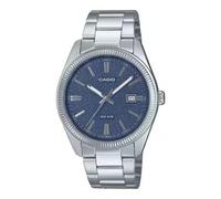 Casio MTP-1302DA-2A1V Analoge Herrenuhr, blaues Zifferblatt, matt, Edelstahl, Datum, Mineralglas, 50M WR - Ref. MTP-1302DA-2A1V