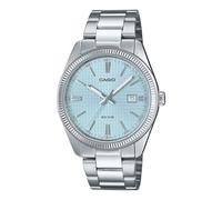 Casio Armbanduhr Timeless Collection MTP-1302PE-2AV – Quarz, Edelstahlband, analog – Silber/hellblau