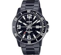 Casio MTP-VD01B-1BV Herren-Armbanduhr Enticer, schwarz, IP-Edelstahl, schwarzes Zifferblatt, leger, analog, sportlich