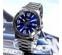 Casio MTP-VD01D-2B Sportlicher Herren Edelstahl Armband Analog Zifferblatt Quarz Uhr, Alltags Bekleidung Dekoration, Geschenk für Männer