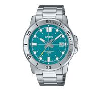 Casio MTP-VD01D-3E2V Enticer Herren-Armbanduhr aus Edelstahl, Jadegrünes Zifferblatt, leger, analog, sportlich, Grün