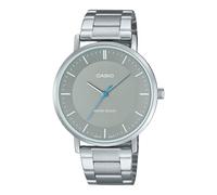 Casio MTP-VT04D-8E Herren-Armbanduhr, minimalistisch, Edelstahl, konkaves Zifferblatt, 3-Zeiger-Analoguhr, Grau, Grau
