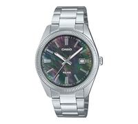 Casio MTP1302DS-1AV Herren-Armbanduhr, klassisch, Edelstahl, MOP-Zifferblatt, Datum, analoge Uhr