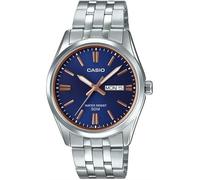Casio MTP1335D-1A2V Herrenuhr, Edelstahl, schwarzes Zifferblatt, analog, Tag