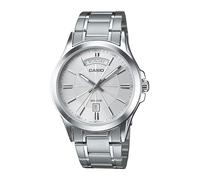 Casio MTP1381D-7AV Herren-Armbanduhr, Vintage, klassisch, Edelstahl, silberfarbenes Zifferblatt, klassische Tages-/Datumsanzeige, analoge Uhr
