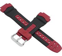 Casio Original Uhrenarmband für AW-591RL AW 591RL 591 Schwarz Rot 10275267, Riemen