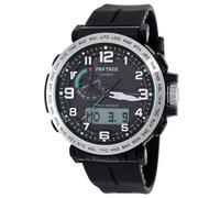 Casio PRG601 Serie | Pro Trek | 100M WR | 1/100 SEC Stoppuhr | Kompass/Alt/Baro-Thermo | Robuste Solarenergie/Atomzeitmessung | 1-100 Sekunden Stoppuhr | Countdown-Timer | Weltzeit, Schwarz, PRG601
