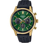 Casio Herren Armbanduhr Edifice EFR-575CL-3AEF Chronograph Edelstahl gold IP Lederband schwarz