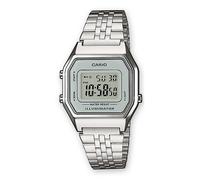 Casio Unisex Quartz Armbanduhr, 28.00mm GehäusegröÃŸe mit LCD digital Zifferblatt und Silber Metallarmband Armband LA680WEA-7EF