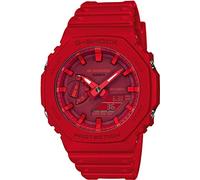 Casio Unisex Analog - Digital Quarz Uhr mit Kautschuk Armband GA-2100-4AER, Rot