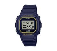 Casio Unisex-Armbanduhr F-108WH-1ACF Big Square Digital Display Quarz Schwarz, blau/gelb, Quarzuhr