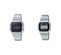 Casio Unisex Erwachsene Armbanduhr Digital Quarz Edelstahl A168WEM-1EF & Herren-Armbanduhr Collection A158WEA-1EF