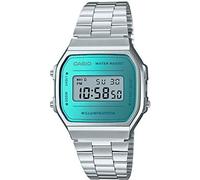 CASIO Unisex Erwachsene Armbanduhr Digital Quarz Edelstahl A168WEM-2EF