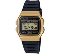 Casio Unisex Quartz Armbanduhr, 31.00mm GehäusegröÃŸe mit LCD digital Zifferblatt und schwarz Rubber Strap Armband F-91WM-9AEF
