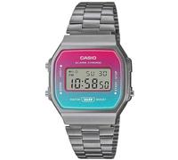 Casio Unisex Quartz Armbanduhr, 37.00mm GehäusegröÃŸe mit Zweifarbig digital Zifferblatt und Silber Metallarmband Armband A168WERB-2AEF