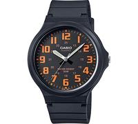 Casio Unisex Quartz Armbanduhr, 42.00mm GehäusegröÃŸe mit schwarz analog Zifferblatt und schwarz Rubber Strap Armband MW-240-4BVEF