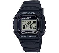 Casio Unisex Quartz Armbanduhr, 43.20mm GehäusegröÃŸe mit LCD digital Zifferblatt und schwarz Plastic/Resin Strap Armband W-218H-1AVEF