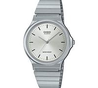 Casio Unisex Quarzwerk Armbanduhr, 32.00mm GehäusegröÃŸe mit Silber analog Zifferblatt und Silber Armband MQ-24D-7EEF