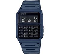 Casio Unisex Quarzwerk Armbanduhr, 34.40mm GehäusegröÃŸe mit schwarz digital Zifferblatt und blau Resin Armband CA-53WF-2BEF