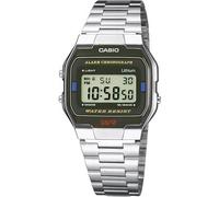 Casio Vintage A163WA-1QES Armbanduhr Quartz Digital mit Alarm Schwarz Silber 33 mm