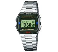 Casio Unisex Quartz Armbanduhr, 35.00mm GehäusegröÃŸe mit LCD digital Zifferblatt und Silber Metallarmband Armband A163WA-1QES