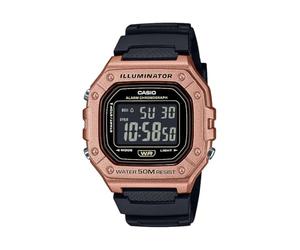 Casio W-218HM Serie | Herren Digitaluhr | (Schwarz/Gold) | LED Illuminator | 7 Jahre Batterie | Alarm | Chronograph | Automatik Kalender | Digitaluhr Gold Modern Gold Modern, gold, Modern