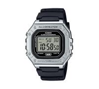 Casio W-218HM Serie | Herren Digitaluhr | (Schwarz/Silber) | LED Illuminator | 7 Jahre Batterie | Alarm | Chronograph | Automatik Kalender | Digitaluhr