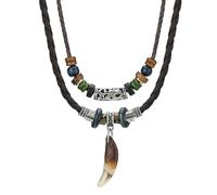 Casisto.J Leder Halskette Herren Damen Boho Schmuck Kette, Doppellagige Verstellbare Vintage Bohemian Türkis Anhänger Lederkette Kommt in Schmuck Geschenk Box