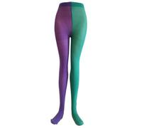 CASNO Strumpfhosen für Damen, stilvolle Halloween-Cosplay-Strümpfe, Weihnachten, Ostern, Strumpfhosen für Party, Alltag, Abschlussball, Lila Grün Yin Yan, 38