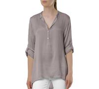 Caspar BLU003 lässig Elegante Damen Satin Hemdbluse, Farbe:Taupe, Größe:40