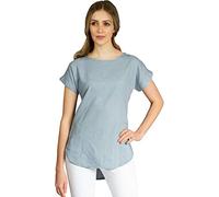 Caspar BLU021 Damen Kurzarm Sommer Shirtbluse aus angenehmer Leinen Viskose Mischung, Farbe:hellblau, Größe:36