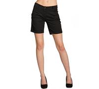 Caspar BST006 Damen Baumwoll Sommer Shorts, Farbe:schwarz, Größe:L - DE40 UK12 IT44 ES42 US10