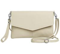Caspar Elegante Leder Clutch Abendtasche aus samtweichem Nappaleder Damen Umhängetasche - PREMIUM LINE - Modell No.322 - Made in Italy, Farbe:beige, Accessoires:One Size