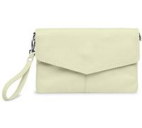 Caspar Elegante Leder Clutch Abendtasche aus samtweichem Nappaleder Damen Umhängetasche - PREMIUM LINE - Modell No.322 - Made in Italy, Farbe:creme weiss, Accessoires:One Size