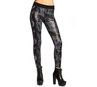 Caspar HLE016 Gefütterte Damen Leggings, Farbe:Silber Schlange, Größe:M - DE38 UK10 IT42 ES40 US8