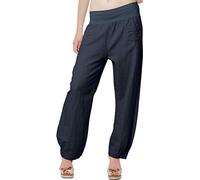 Caspar KHS006 leichte Damen Sommer Leinenhose Yogahose, Farbe:dunkelblau, Größe:L - DE40 UK12 IT44 ES42 US10