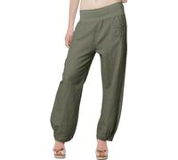 Caspar KHS006 leichte Damen Sommer Leinenhose Yogahose, Farbe:Oliv grün, Größe:S - DE36 UK8 IT40 ES38 US6