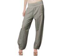 Caspar KHS006 leichte Damen Sommer Leinenhose Yogahose, Farbe:Taupe, Größe:S - DE36 UK8 IT40 ES38 US6
