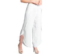 Caspar KHS053 leichte Elegante Damen Leinen Sommerhose, Farbe:weiß, Größe:40