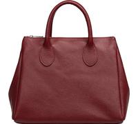 Caspar klassisch elegante Leder Tote Bag Damen Handtasche - PREMIUM LINE - Modell No.812 - Made in Italy, Farbe:weinrot, Größe:One Size