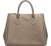 Caspar klassisch elegante Leder Tote Bag Damen Handtasche - PREMIUM LINE - Modell No.812 - Made in Italy, Farbe:taupe, Größe:One Size