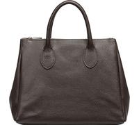 Caspar klassisch elegante Leder Tote Bag Damen Handtasche - PREMIUM LINE - Modell No.812 - Made in Italy, Farbe:dunkelbraun, Größe:One Size