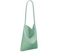 Caspar Klassisch Elegante Schultertasche aus Leder Mittelgroße Damen Shopper Handtasche - CLASSIC LINE - Modell No.822 - Made in Italy, Farbe:mint