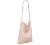 Caspar Klassisch Elegante Schultertasche aus Leder Mittelgroße Damen Shopper Handtasche - CLASSIC LINE - Modell No.822 - Made in Italy, Farbe:ecru