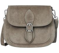 Caspar Leder Umhängetasche Dirndltasche Vintage Tasche kleine Trachtentasche Damen Handtasche aus Wildleder - CLASSIC LINE - Modell No.831 - Made in Italy, Farbe:taupe