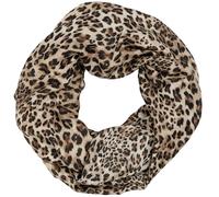 Caspar Leichter Damen Loop Schal samtweicher Viskose Halstuch mit exotischem Leo Muster Animal Print - SC546, Farbe:taupe, Größe:One Size